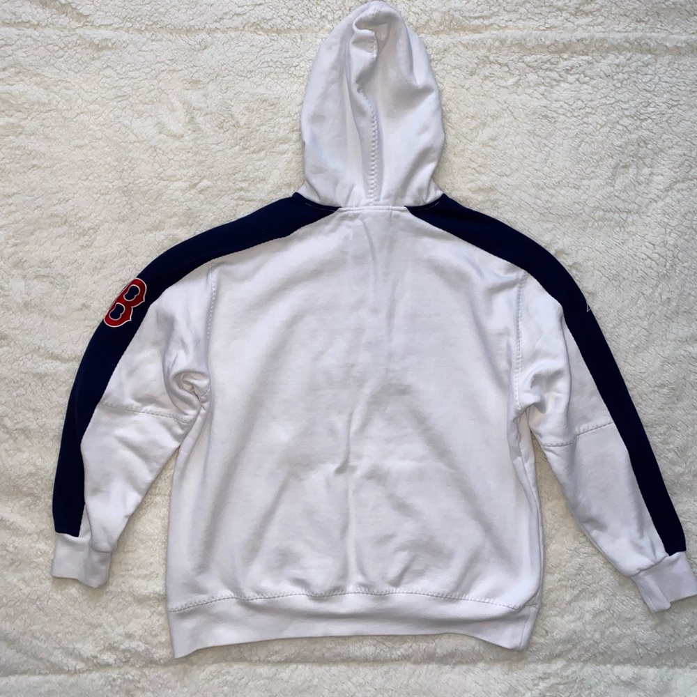 Vintage White and Blue Hoodie with Red Sox Logo - Picture 2 of 4